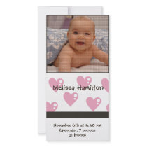 baby girl announcement photo card photo cards by cute4kids baby girl announcement photo card photo cards