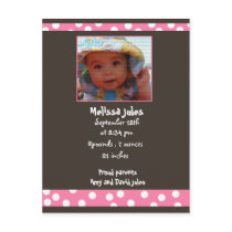baby girl announcement photo card postcards by cute4kids baby girl announcement photo card postcards