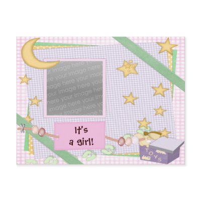 baby girl announcement photo card postcard Zazzle_postcard baby girl announcement photo card postcard Zazzle_postcard