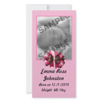 Baby Girl Announcement Photo Card