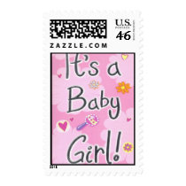 Baby Girl Announcement Postage postage by Kardz4U Baby Girl Announcement Postage postage