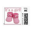 Baby girl announcement postage stamps by aslentz Baby girl announcement postage stamps