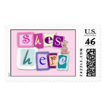 Baby Girl Announcement postage stamps