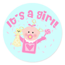Baby Girl Announcement Sticker
