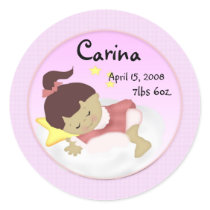 Baby Girl Announcement Stickers