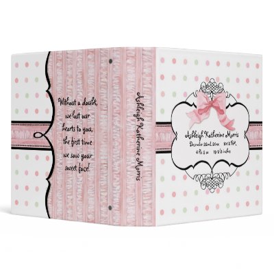 Baby Girl Baby Book Binder - French Bow  Dot vs2l by AudreyJeanne