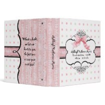 Baby Girl Baby Book Binder - French Bow  Dot vs2l