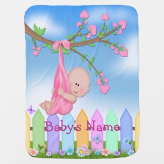 Baby Girl - Backyard Cute Baby Blanket