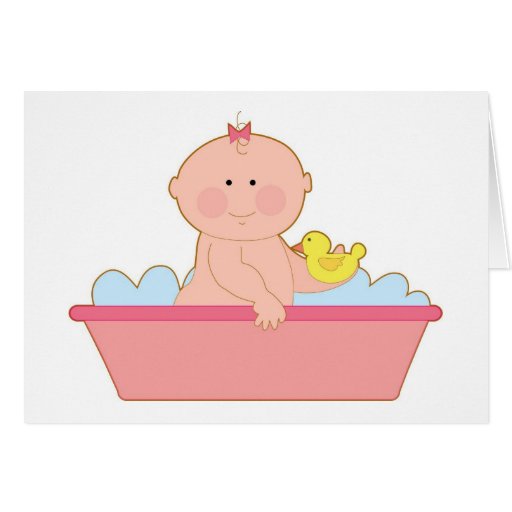 Baby Girl Bath Card Zazzle