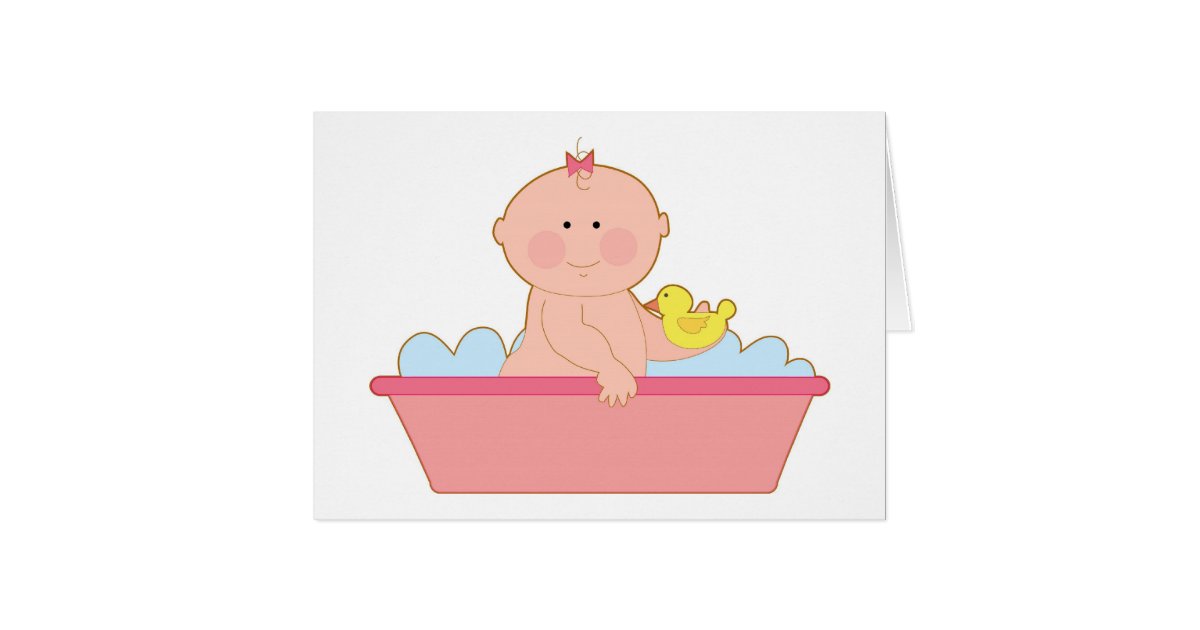 Baby Girl Bath Card Zazzle