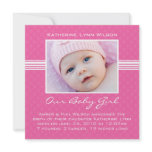 Baby Girl Birth Announcement Card invitations
