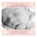 Baby Girl Birth Announcement - Floral Corners invitations