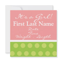 Baby Girl Birth Announcement invitations by jgh96sbc Baby Girl Birth Announcement invitations