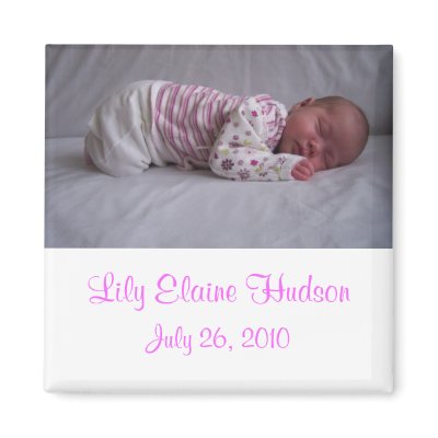 Baby Girl Birth Announcement Magnets by decembermorning