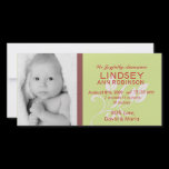 Baby Girl Birth Announcement Photocard photo cards