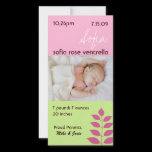 Baby Girl Birth Announcement photo cards