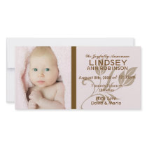 Baby Girl Birth Announcement Photo Greeting Card