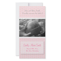 Baby Girl Birth Announcement Photo Card