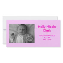Baby Girl Birth Announcement Photo Greeting Card