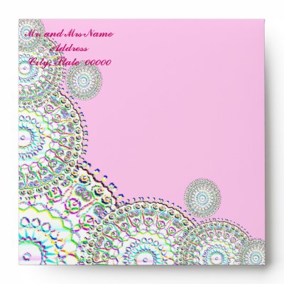 Baby Girl Birth or Christening Invite Envelope by Daorge_Productions