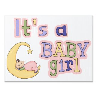 Baby Girl Birth Yard Sign