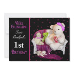 Baby Girl Birthday Party Invite - Insert  Age