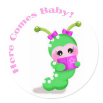 Baby Girl Bookworm stickers