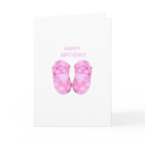Baby Girl Booties Birthday Card cards