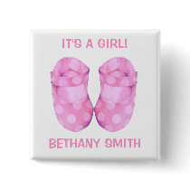 Baby Girl Booties Button buttons