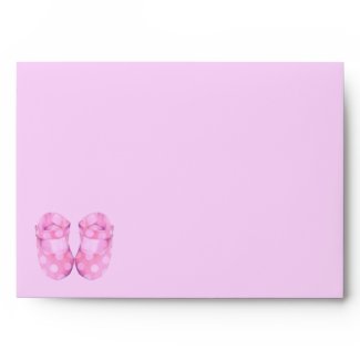 Baby Girl Booties Card Envelope envelope