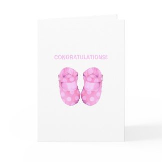 Baby Girl Booties Congratulations Card card