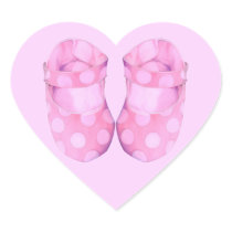 Baby Girl Booties Heart Sticker stickers