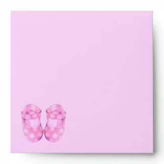 Baby Girl Booties Invitation Envelope envelope