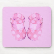 Baby Girl Booties Mousepad mousepads