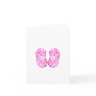 Baby Girl Booties Note Card card