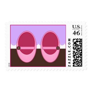 Baby Girl Booties postage stamp stamp