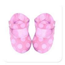 Baby Girl Booties Square Sticker stickers