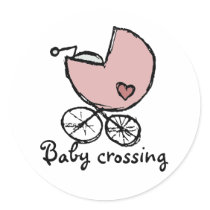 Baby girl buggy - baby crossing sticker