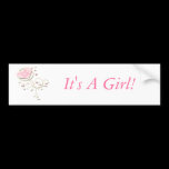 Baby Girl Bumper Sticker -It's A Girl Pink Argyle