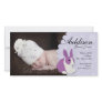 Baby Girl Bunny Birth Announcement Customized Photo Card