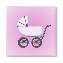 Baby Girl Carriage  Magnet