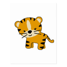 Baby Girl Cartoon Tiger Post Card