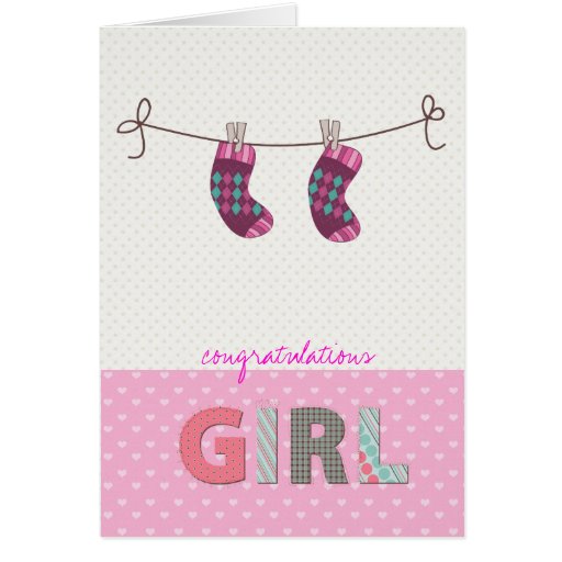 baby girl congratulations card | Zazzle