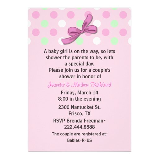 Baby Girl Couple's Baby Shower Invitation from Zazzle.com