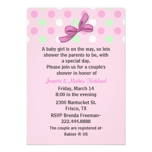 Baby Girl Couple's Baby Shower Invitation
