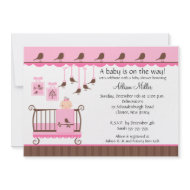 Baby Girl Crib Baby Shower Invitation invitation