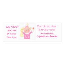 Baby Girl Customized Announcement Card profile cards