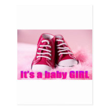 Baby girl cute baby shoes post card