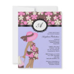 Baby Girl Cute Shower Flowers Custom Invites