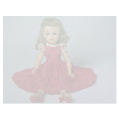 Baby girl doll dressed in red customized letterhead by inspirelove
